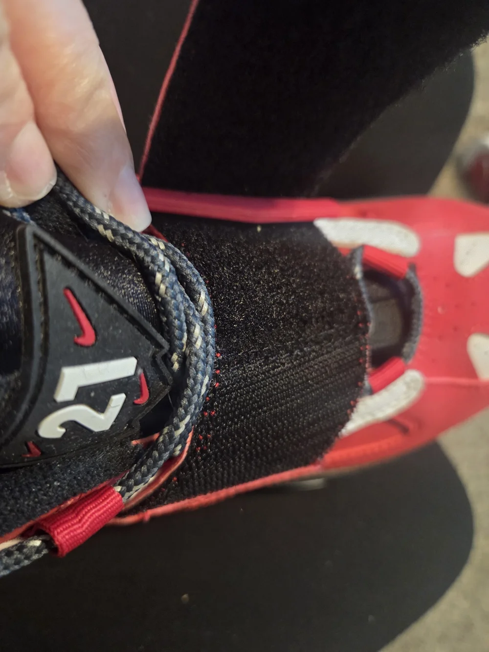 Nike Kids Red, White and Black Velcro Athletic Sneakers